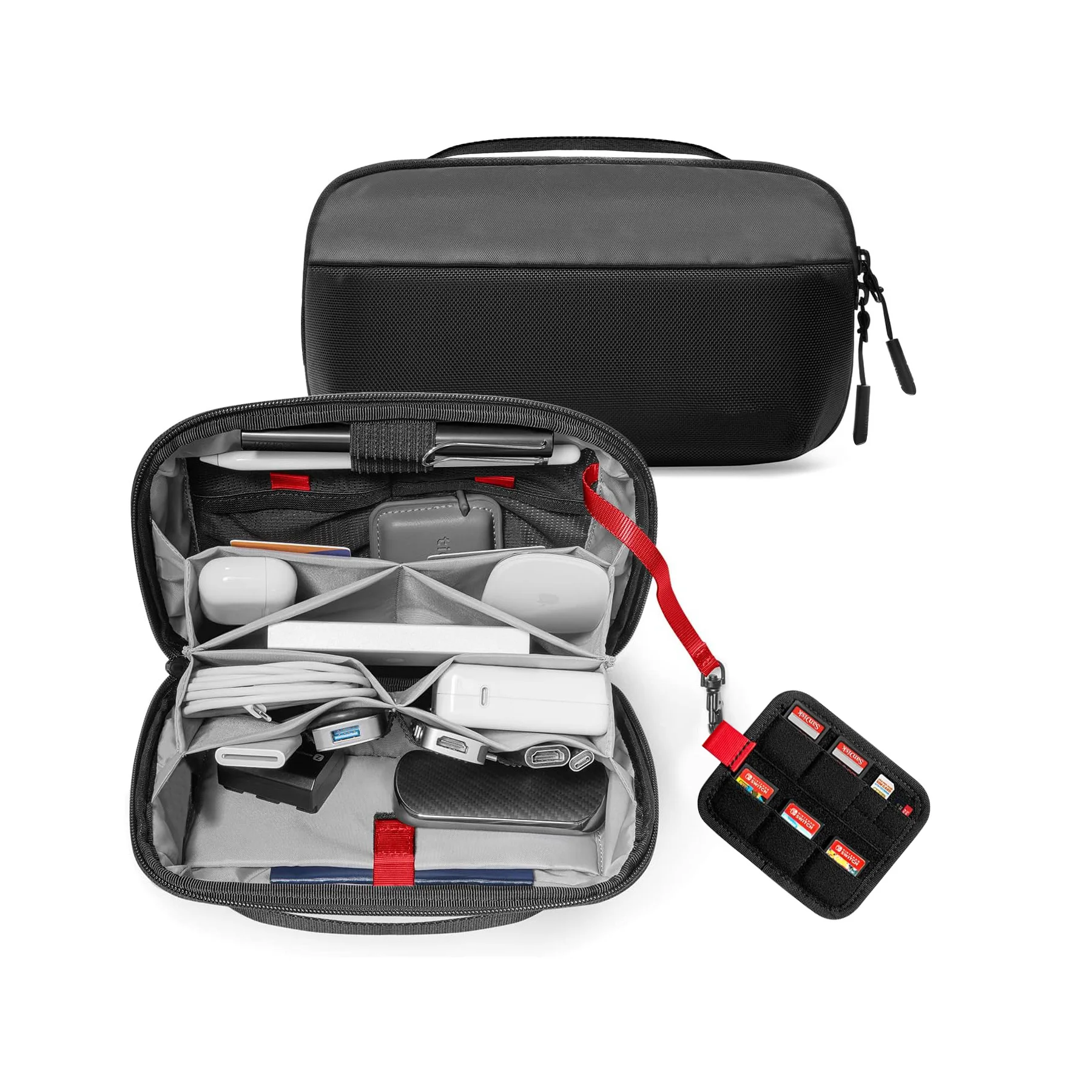 Tech Accessories Travel Organizer Pouch - حقيبة تنظيم أدوات السفر، حافظة إلكترونية
