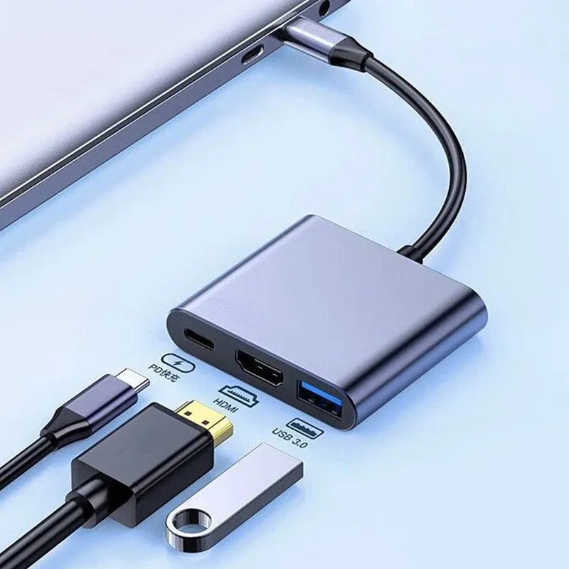 Type C Multiport Adapter - USB C HUB 3in1 نوع C