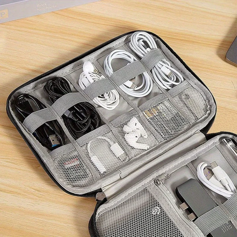 Tech Accessories Travel Organizer Pouch - حقيبة تخزين محمولة للإكسسوارات الإلكترونية، حقيبة